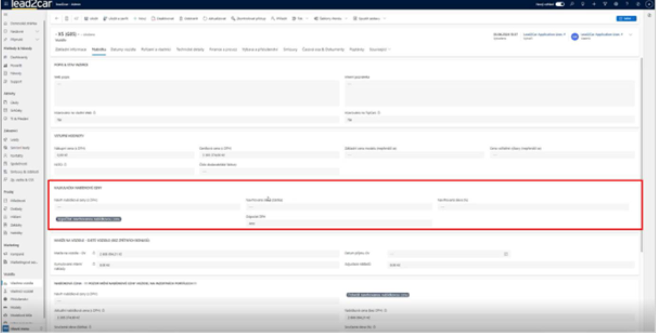 Nabídková cena - krok 2