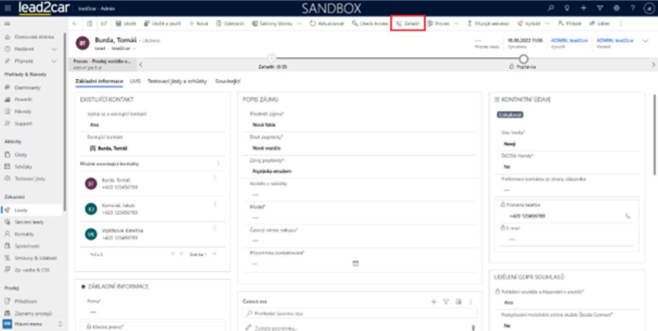 Zařazení leadu - krok 5